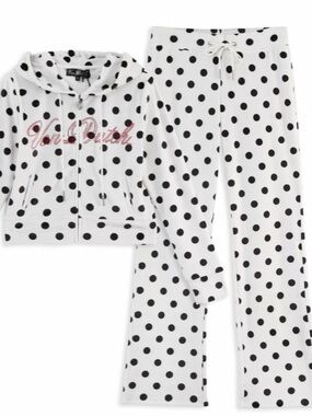 NWT Von Dutch Polka Dot Velour Sweatsuit